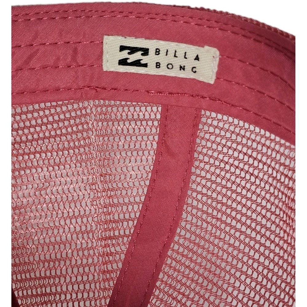 Billabong California Love Bear Trucker Mesh Snapback Hat Cap Pink Red White Grey - Picture 7 of 7